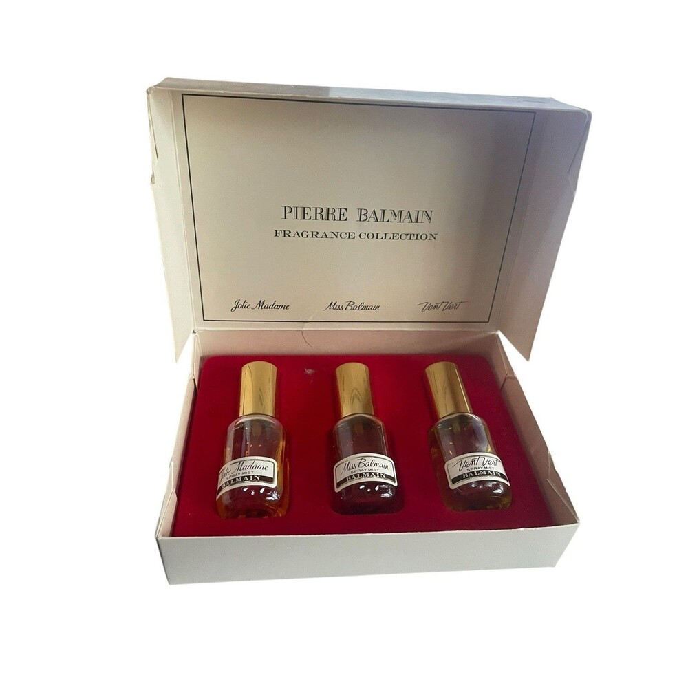 Vtg Fragrance Perfume 3 Gift Set Miss Balmain Jolie Madame Vert Verd Paris NYC